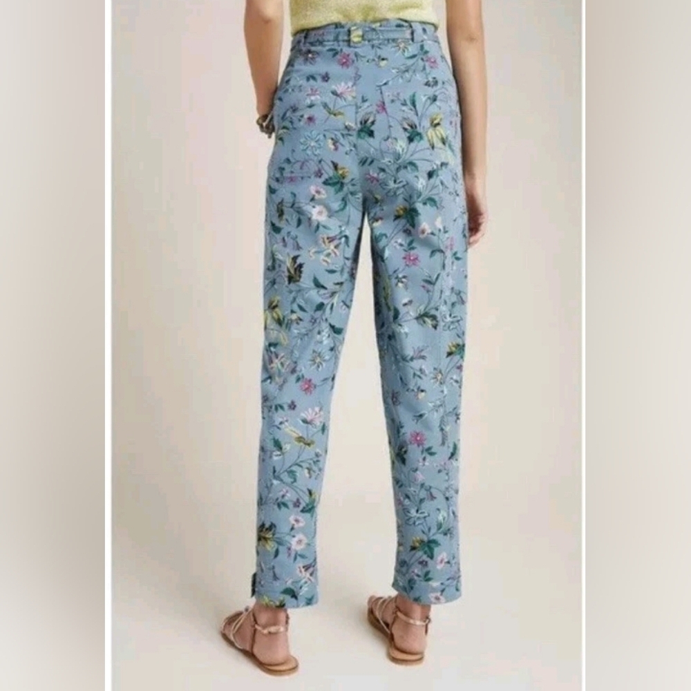 Anthropologie Victoria Floral Cargo Pants Women’s Bohemian Garden Size 4 - Picture 4 of 15
